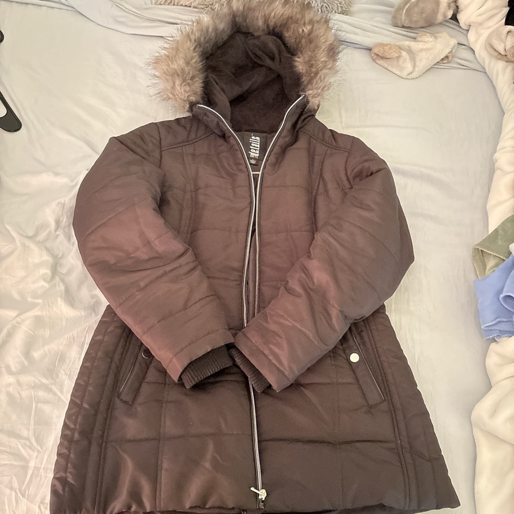 Black Jacket with Faux Fur Hood